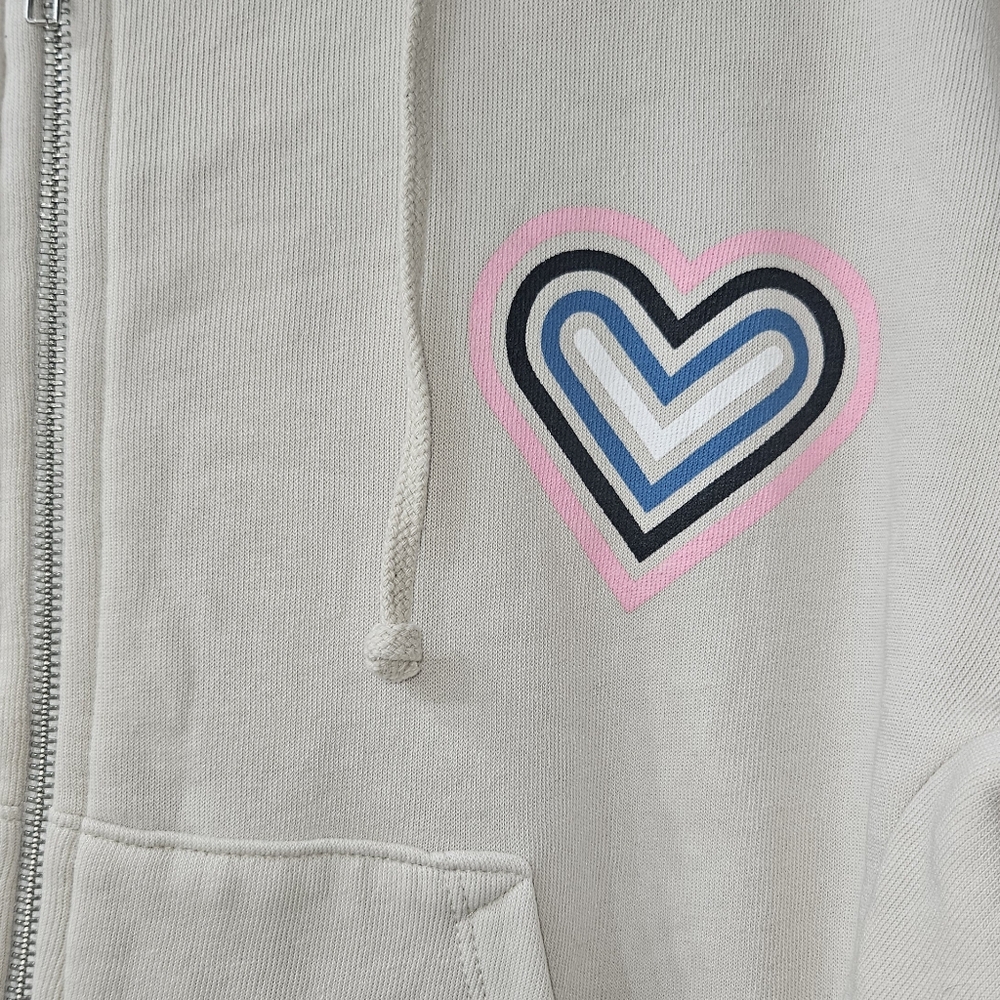 ✨️WILDFOX BEIGE & WHITE FULL ZIP HOODIE NWT SZ XS-S✨️ - Picture 7 of 11